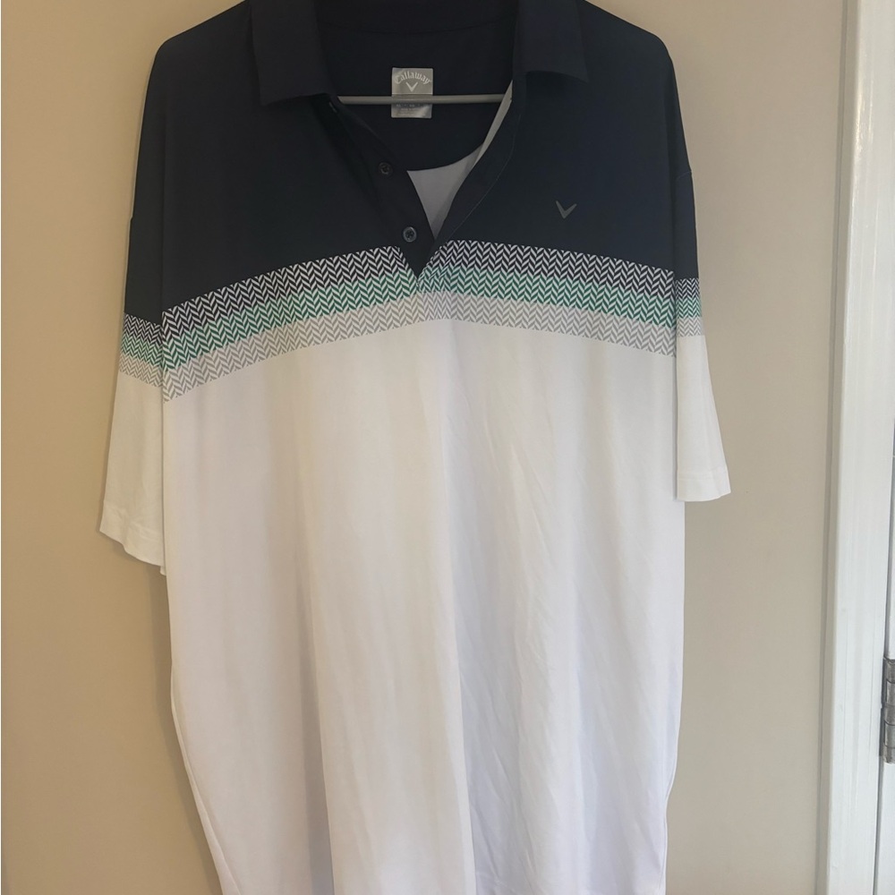 Men's Black and White Polo Shirt